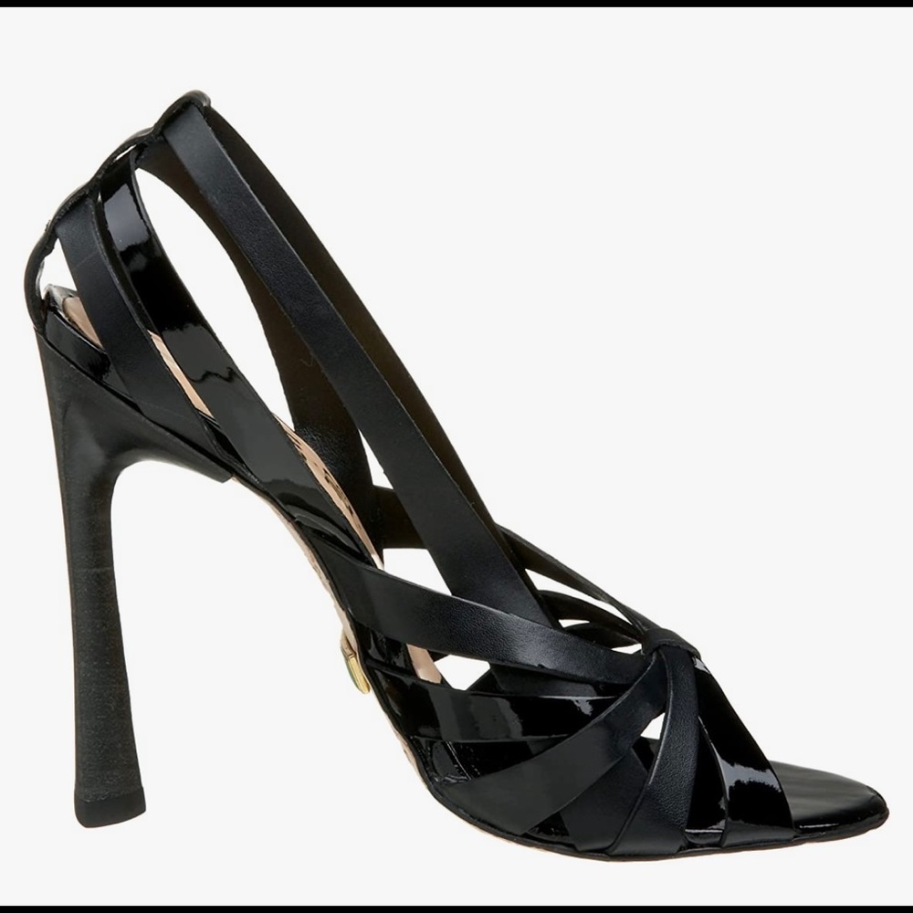 L.A.M.B. Women’s leather high heel sandal  size 7.5 color black